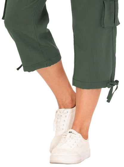 Womens Hiking Cargo Shorts Dry Fit Stretch Athletic Shorts with Pockets Army Green X-Small