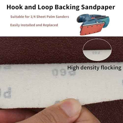 1/4 Sheet Sandpaper 5.5" x 4.5" Hook and Loop Sandpaper 60 Grit Sandpaper for Palm Sander 30 PCS Aluminum Oxide Sanding Sheets Hand Sanding Blocks for Metal, Woodworking and Polishing (60 grit)