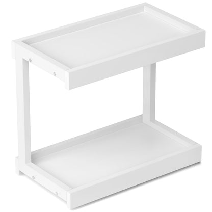 MARTY 2 Tier Spice Rack Organizer for Countertop, 15.8''L Coffee Station/Bathroom Organizer Countertop, Counter Shelf Desktop Storage Organizer for Kitchen, Bedroom, Office (Black)
