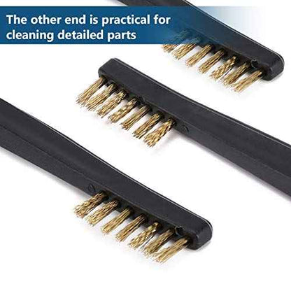 Accmor Scratch Brush Set for Gun Cleaning, Double-Ended Wire Bristle Brushes 9 Packs, All Purpose Gun Cleaner Kit, Handy Brass Scrub for Cleaning Welding Slag/Paint/Rust/Dirt
