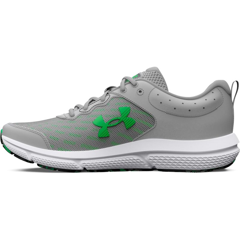 Under Armour Men's Charged Assert 10 Shoes, (103) Mod Gray/Mod Gray/Green Screen, 12