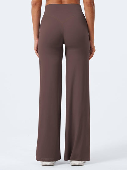 YEOREO Workout Leggings Womens No Front Seam Straight Leggings 31.5" High Waist Buttery Eddiy Gym Yoga Pants Plum Brown M