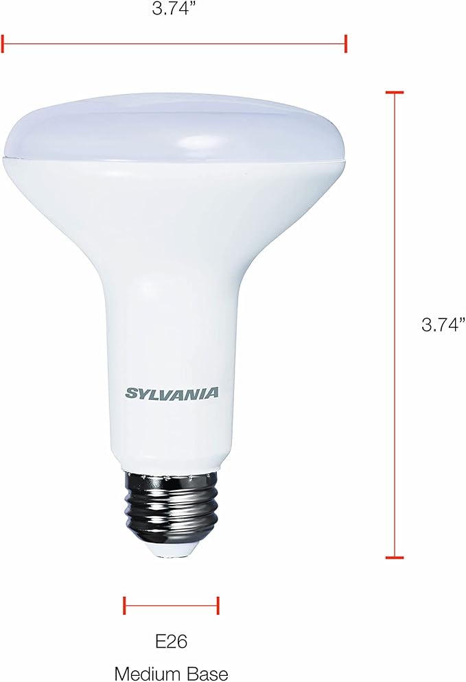 Sylvania Flood BR30 LED Light Bulb, 100W = 15.5W, Dimmable, 10 Year, 1450 Lumens, 2700K, Soft White - 6 Pack (41255)
