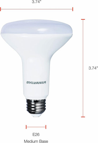 Sylvania LED Flood BR30 Light Bulb, 65W = 9W, 10 Year, 650 Lumens, Dimmable, 2700K, Soft White - 12 Pack (41262)