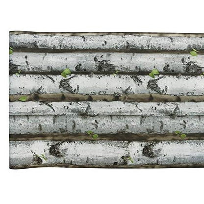 HAOKHOME Forest Wallpaper Peel and Stick Wood Birch Tree Removable Grey/Brown/Green Vinyl Contact Paper Self Adhesive Mural 17.7in x 9.8ft