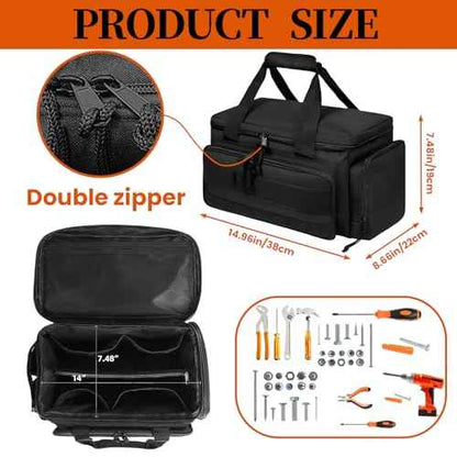 Tool Bag with Anti-friction Bottom, Hand Tool Tote Storage Organizer for Men, Tactical Range Bag, Electricians Tool Organizer Storage for Repairman, Carpenters, Handyman
