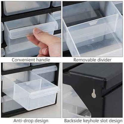 Plastic Drawer Storage Cabinet, 9-Drawer Plastic Drawers Organizer for Small Parts