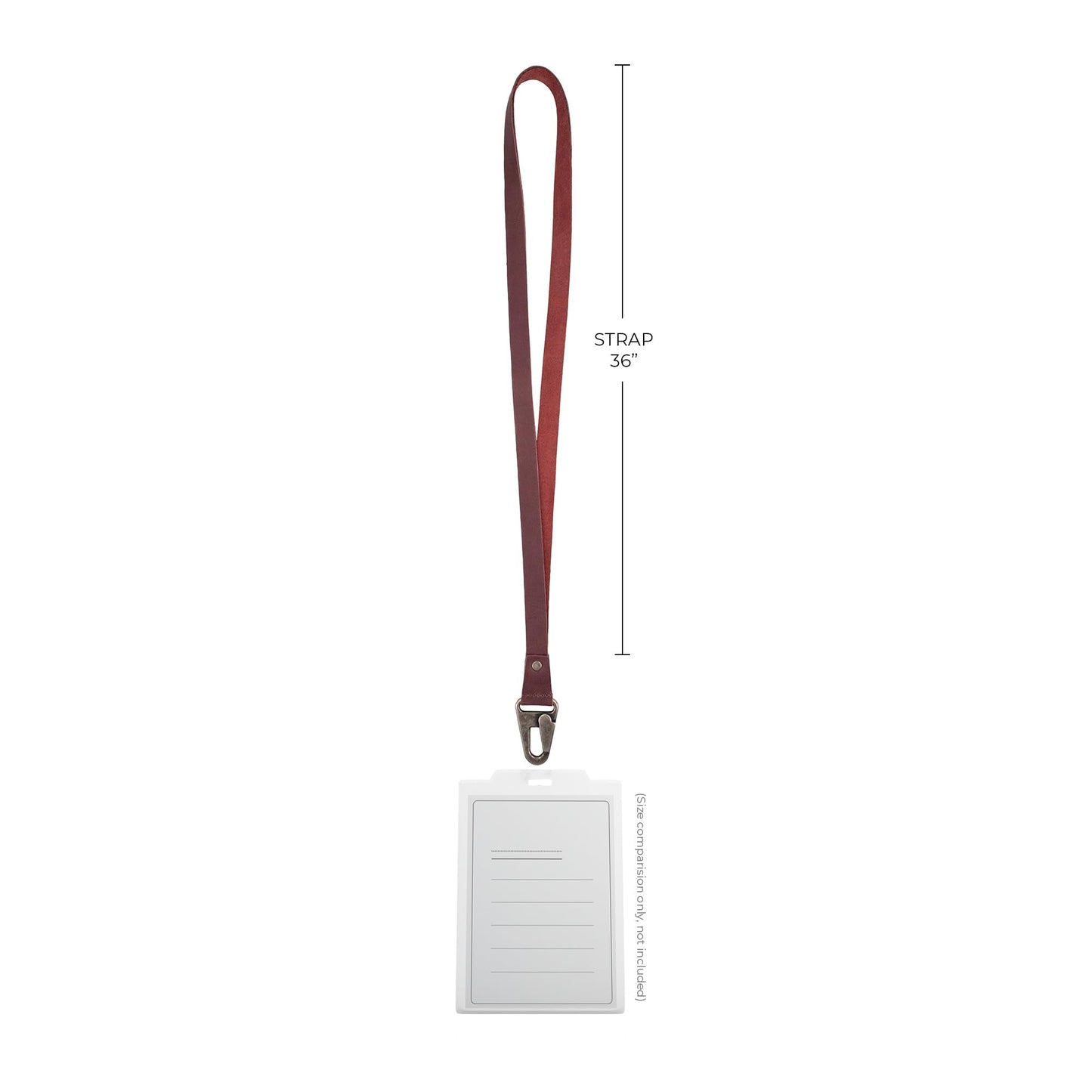 Hide & Drink, Lanyard Keychain for Men and Women, Neck Strap with Hook, ID Holder, Clip to Attach to House, Apartment, Car Keys, Full Grain Leather, Handmade, Sangria
