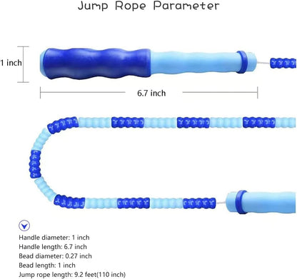 TYSISKNO Soft Beaded Jump Ropes for Kids Girls and Boy, Adjustable Skipping Rope, Tangle-Free Segmented Rope for Kid Exercise, Keeping Fit, Training - 9Ft (4 Pack - Pink/Blue/Green/Purple)