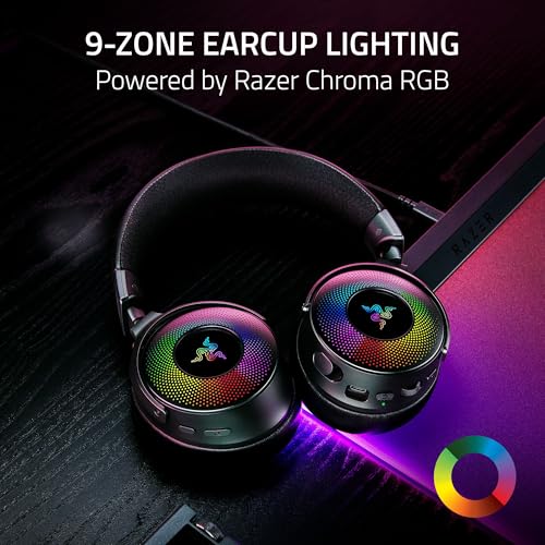 Razer Kraken V4 Pro Wireless Gaming Headset: OLED Control Hub - HD Haptics - 2.4GHz Wireless - Bluetooth - USB - 3.5 mm - Super Wideband Mic - For PC, Mac, PS5, Nintendo Switch, Steam Deck, Smartphone