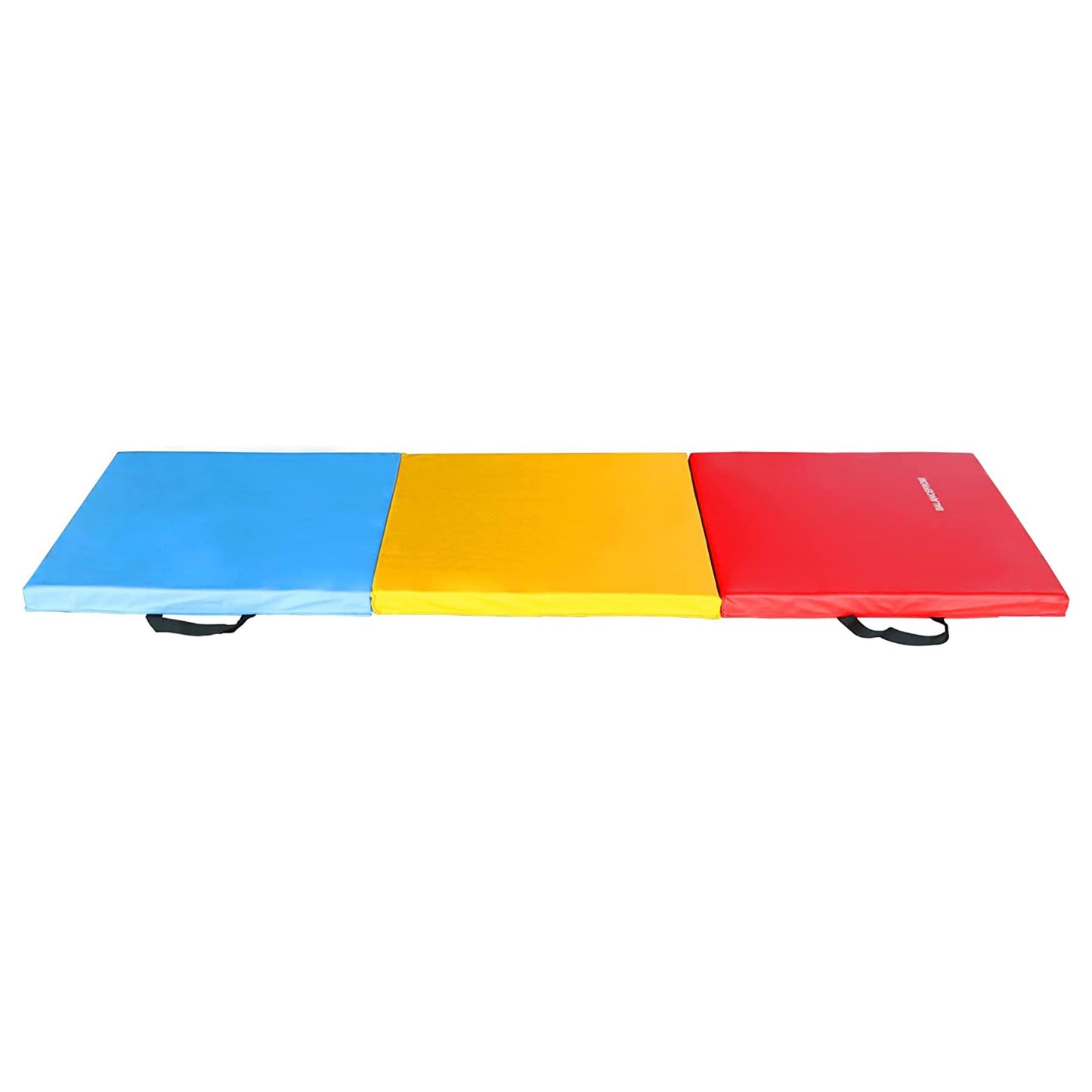 BalanceFrom 6x2 Feet 3-Panel Folding Gymnastics Mat – 1.5-Inch Thick Pad with Vinyl Surface and Carrying Handles for Tumbling, Yoga, Pilates, Home Workouts, and Martial Arts