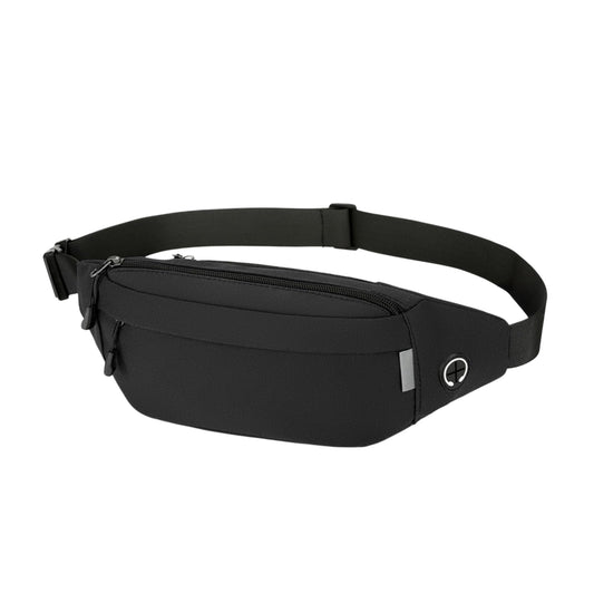 Fanny Pack for Men Women，Waterproof Waist Bag with Adjustable Strap, Lightweight Crossbody Belt Bag for Travel Hiking Running (Black)