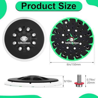 Lounsweer 4 Pack 6 Inch Soft Sanding Pad Compatible with Festool 202458/202459 Sanders 48 Hole Disc Compatible with Festool ETS EQ 150/3 EQ ETS 150/5 Sanders