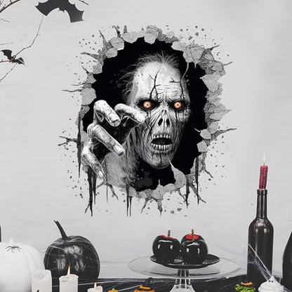 3D Halloween Wall Decals, Spooky Ghost Halloween Wall Stickers Removable Scary Halloween Wall Decals Decorations for Wall Window Halloween Party Supplies