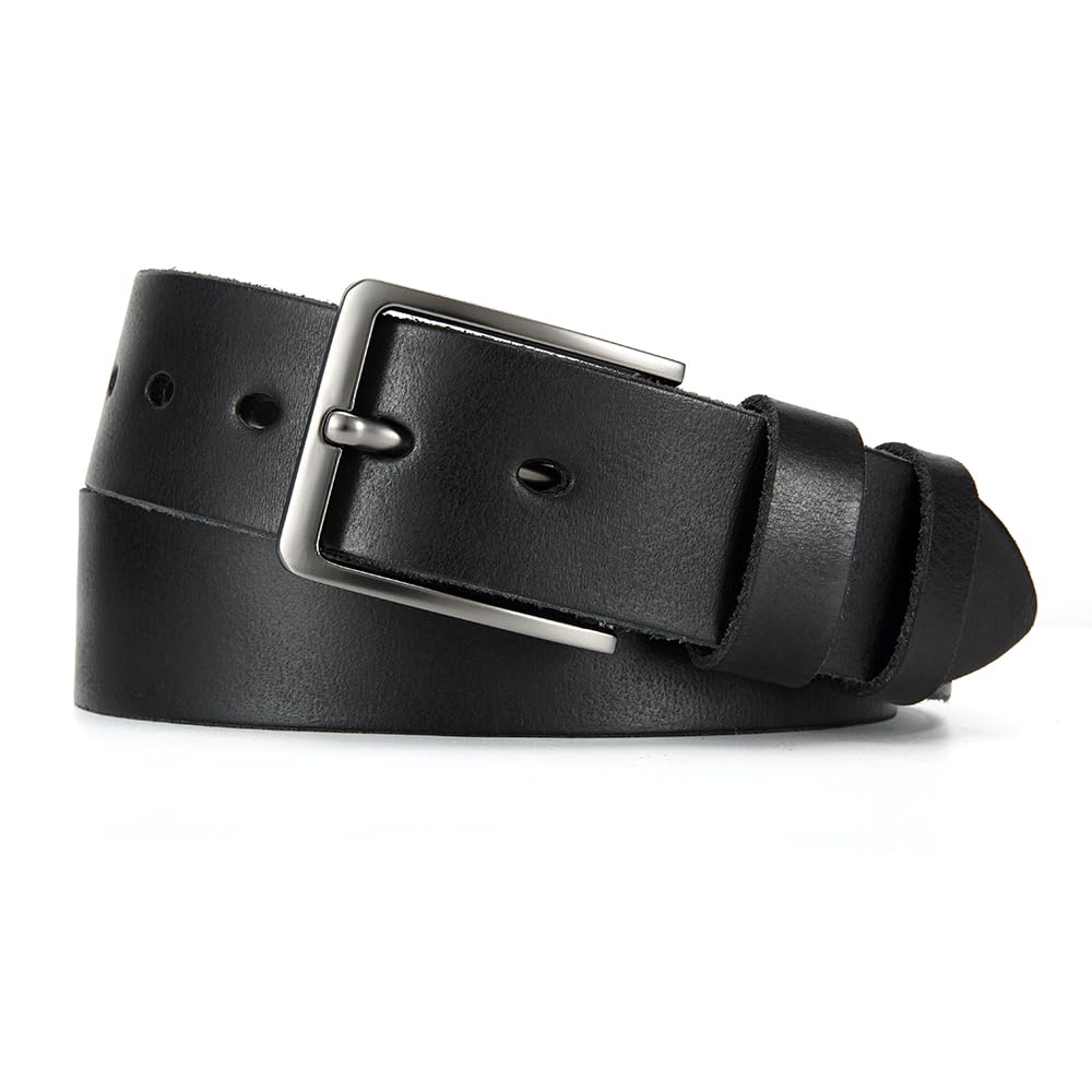 DOOPAI Men's Genuine Leather Casual Belt -Full Grain Leather Belt for Men- 1.5" Handmade Jeans Belt with Gift Box