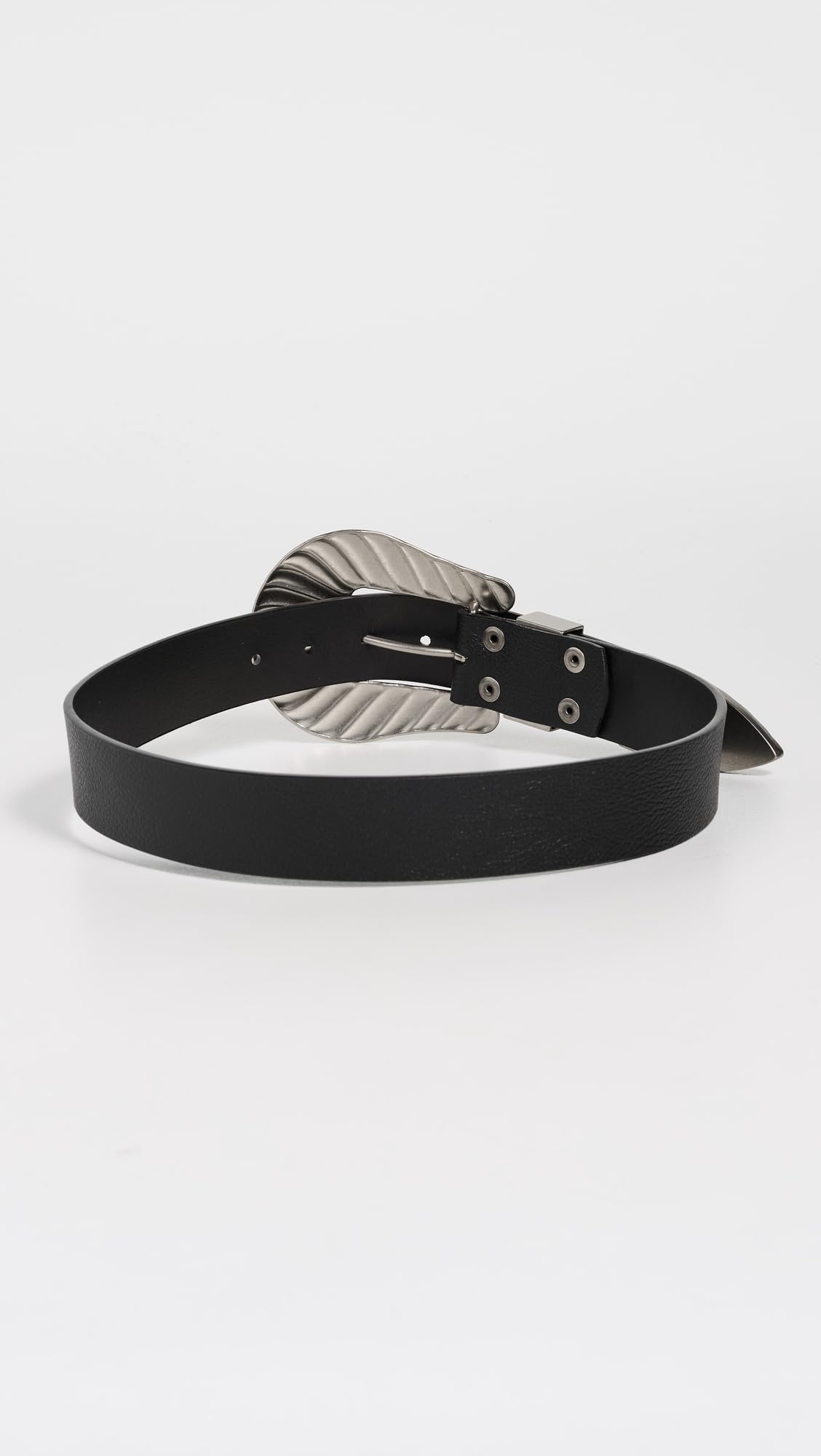 THE GREAT. Women's Stetson x The Big Buckle Belt, Black with Silver, Small