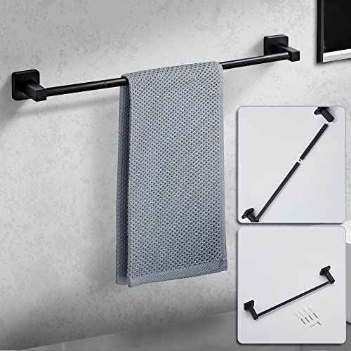 Matte Black Bathroom Hardware Set 8 Pieces,Towel Bar Set Stainless Steel Wall Mounted, Includes 23.6In Hand Towel Bar, Towel Ring, Robe Towel Hooks,Toilet Paper Holder, Bathroom Towel Rack Set
