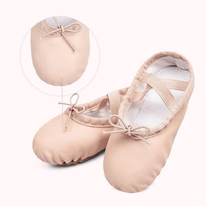 Stelle Ballet Shoes for Girls Toddler Ballet Slippers Soft Leather Boys Dance Shoes for Toddler/Little Kid/Big Kid(Ballet Pink (with Lace), 7MT)