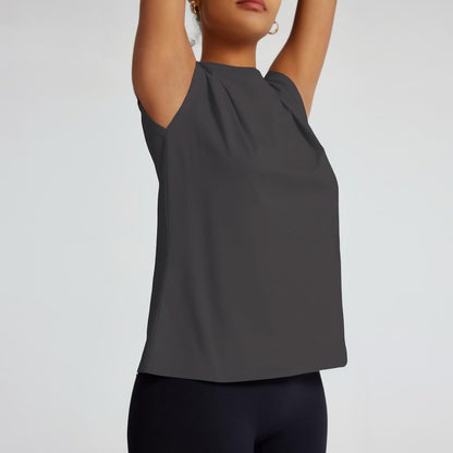 Women's Moisture Wicking Athletic Shirts - Tennis & Pickleball Tops, Gym Workout Tee with Cap Sleeve, Quick Dry Exercise Shirt Dark Grey L