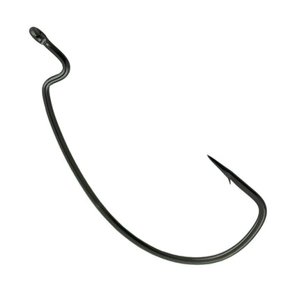 Reaction Tackle Offset EWG Worm Hooks - Super Strong Wide Gap Texas Rig Hooks for Soft Plastic Baits - High Carbon Steel Bass Fishing Hooks - Heavy Cover #3/0 (25-Pack)