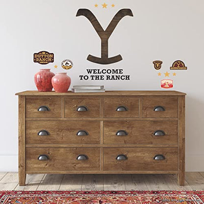 RoomMates RMK5347GM Yellowstone Dutton Ranch Logo Giant Peel and Stick Wall Decals