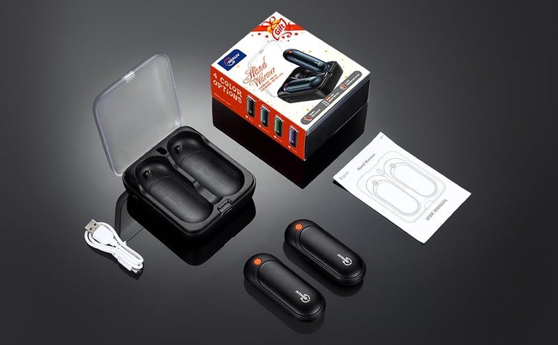 Rechargeable Hand Warmers - 5 Levels Double-Sided Heating | 10000mAh Charging Case, Portable Pocket Heater for Winter Outdoor Activities