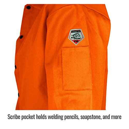 Revco FO9-30C-XL Flame Resistant Cotton Welding Jacket, X-Large, Orange