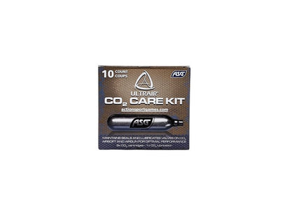 ASG Ultrair 12g CO2 Cartridges | Reliable Power and Precision | CO2 Air Cartridges for BB Pistol, Airsoft Guns, and Airguns, 10 Pack (9 Standard / 1 Lubricated)
