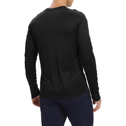 Mens Long Sleeve T Shirts 6 Pack,Tee Shirts for Men Workout Gym Athletic Sun Protection Performance Running Shirts(L)