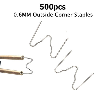 500 Pcs Hot Staples, Hot Stapler Kit Welding Rods Bumper Repair Welding Wire for Repair Machine Car Bumpers Car Bumper Repair Kit, 0.6MM Outside Corner Staples