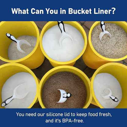 BUCKET LINET - Silicone Lid for 5 Gallon Bucket Liner and 3.5 Gallon Bucket Liners - 1 Pack (Clear, Lid)