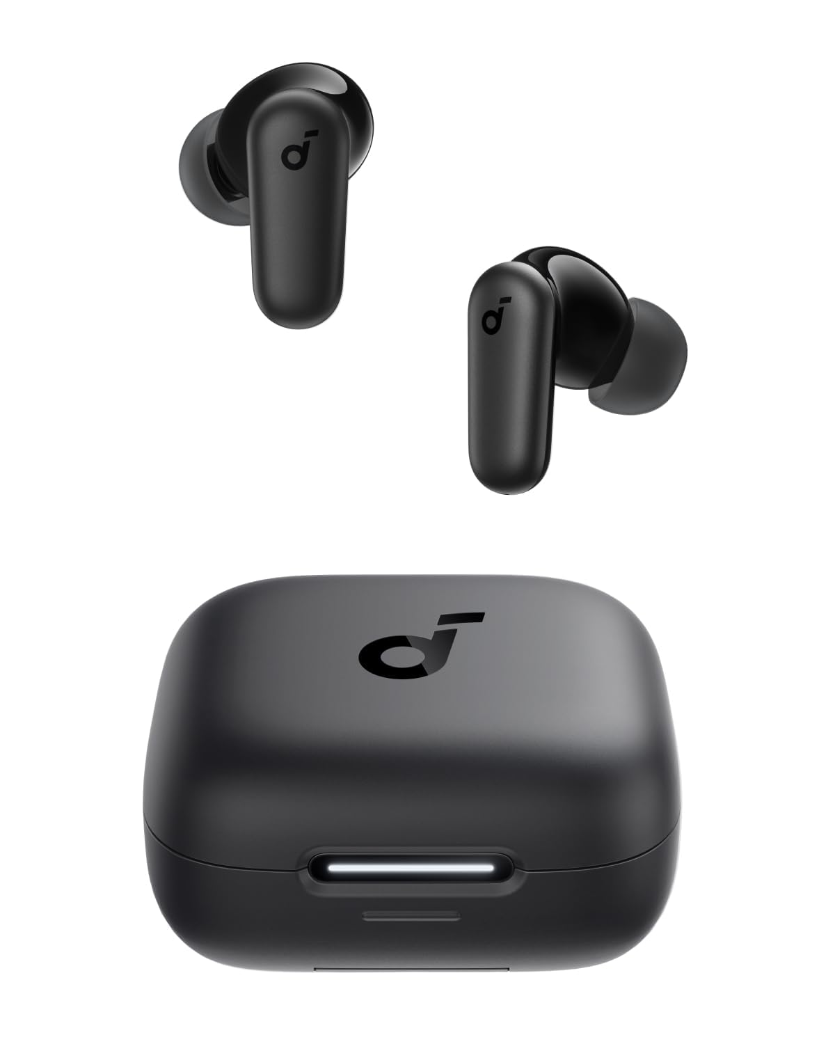 Soundcore P30i by Anker Noise Cancelling Earbuds, Strong and Smart Noise Cancelling, Powerful Bass, 45H Playtime, 2-in-1 Case and Phone Stand, IP54, Wireless Earbuds, Bluetooth 5.4 (Black)