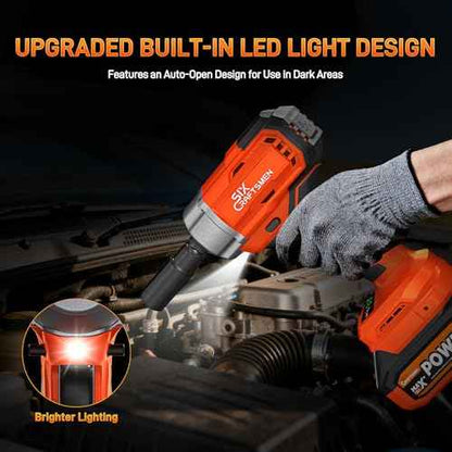 21V Cordless Impact Wrench, 1/2" Brushless Impact Driver Kit 516Ft-lbs (700N.m) with 2*4.0Ah Batteries,4 Sockets,10 Drill Bits,High Torque Electric Impact Gun for Car Tire Truck RV Mower