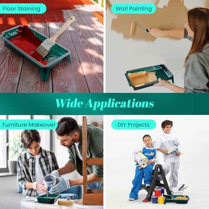 Paint Tray Liner, 4 Inch Paint Roller Tray with 15 Pcs Disposable Paint Liners, Small Paint Tray Set, Plastic Paint Pan, Easy to Clean House Painting Supplies for Walls, DIY Projects