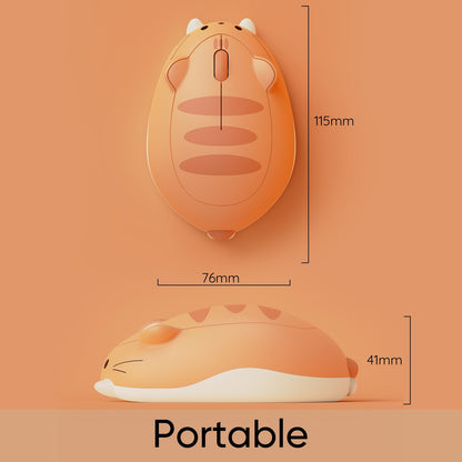 Akko Cat Theme Wireless Gaming Mouse, 2.4G GHz with a USB Receiver, Cute Optical Cordless Cartoon Mice for Computer/Laptop/Desktop/PC, Compatible with Mac/Win (Gray Mimo)