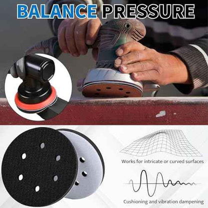 6 Inch 6 Holes Foam Sanding Pads 2 Pack Interface Pad Hook and Loop Sponge Cushion Buffer Backing Pad for Orbital Sander