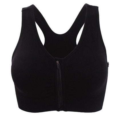 Hiking Gril Women's Zip Front Sports Bra Wireless Post-Surgery Yoga Bras HF L