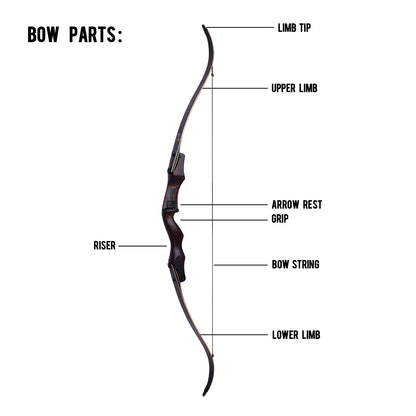 New Sanlida Hermit X8 Standard ILF Takedown Hunting Recurve Bow for Adults and Hunters, 62 Inch Wooden Recurve Bows Package for Outdoor, Hunting and Practice 25-60Lbs RH Only (30Lbs)