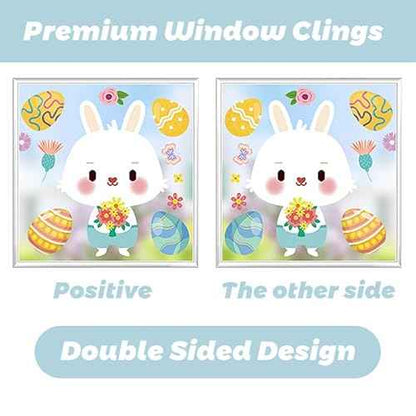 Easter Window Clings for Glass Windows Spring Window Clings Easter Window Stickers for Easter Window Decorations