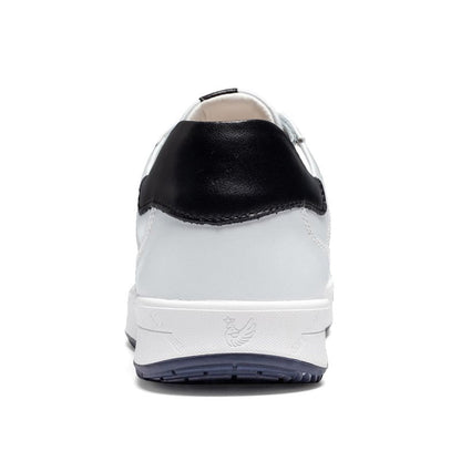 U.Ofeiy Men's Fashion Sneakers Slip On Shoes Leather Low Top Lightweight Comfort Lace Up Walking Shoes for Male White 11.5