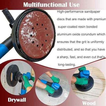 10 Pack 9-Inch 10 Hole 40 Grit Drywall Sandpaper -9" Aluminum Oxide Hook-and-Loop Sanding Disc for ?Drywall Sander Wood Furniture Finishing¡¦