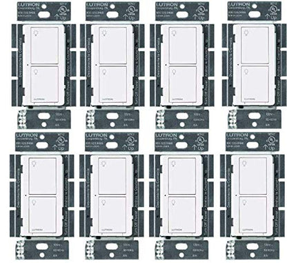 Lutron Caseta Original Smart Light Switch (Lutron Smart Hub Required), for Home, LED Lights, and Fans, 6 Amp, Single-Pole/3-Way, Neutral Required, PD-6ANS-WH, White
