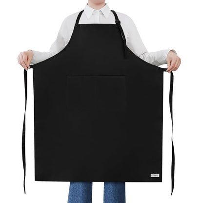 ROTANET Extra Large Apron for Men Adjustable Bib Aprons with 2 Pockets Cooking Kitchen Bbq Grilling Big for Women Chef Water & Oil Resistant Black
