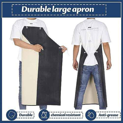 Neoprene Apron - 35¡¯¡¯ X 45¡¯¡¯ Plus Size Rubber Aprons Offers Chemical, Oil and Grease Protection, with Puncture and Abrasion Resistance