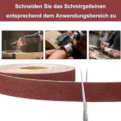 120 Grit Continuous Sandpaper Roll,1" x 32.11 Feet Emery Cloth Roll for Metalworking, Home Improvement, Sanding Automotive Plumbing