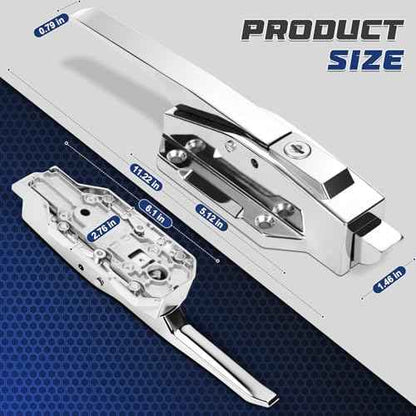 Walk in Cooler Door Handle,Walk in Freezer Door latches Heavy Duty kit with Key and Solid Metal Push Rod, Offset -1/5 In-3/5 in(Offset) and 5.9" Solid Metal Interior Release Handle