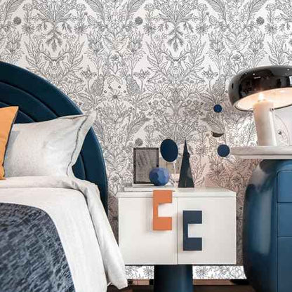 Black and White Deer Wallpaper 17.3"¡¿120" Nature Plant Peel and Stick Wallpaper Contact Paper Removable Self Adhesive Vinyl Wall Paper for Bedroom Living Room Cabinet