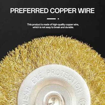 4 Pcs Brass Wire Wheel Brush Set for Drill,Brass Wire Cup Wheel with 1/4 Inch Shank for Rust Removal, Corrosion and Scrub Surfaces