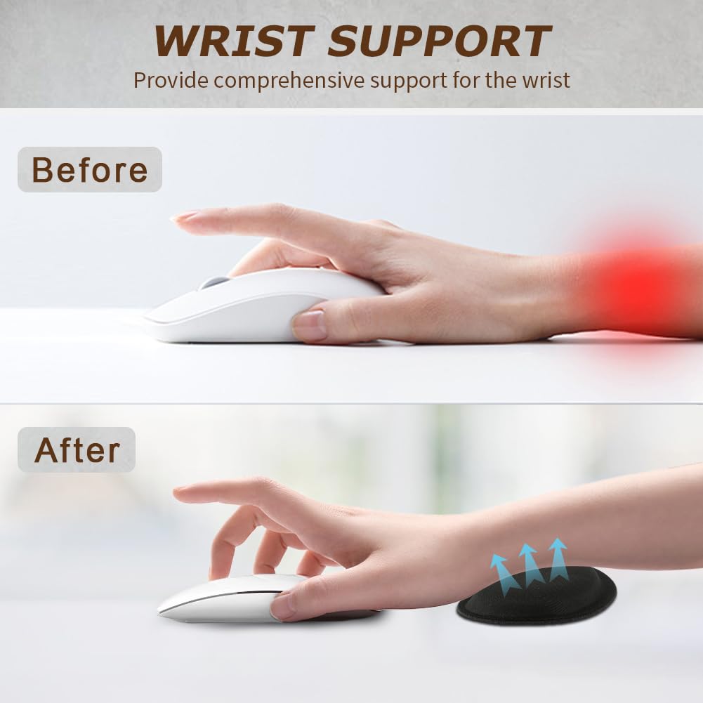 3PCS/Set L-Shaped Desk Elbow Pad for Desk, Memory Foam Elbow Support Padding with Non-Slip, Wrist Comfort Support for Office Home (Black)