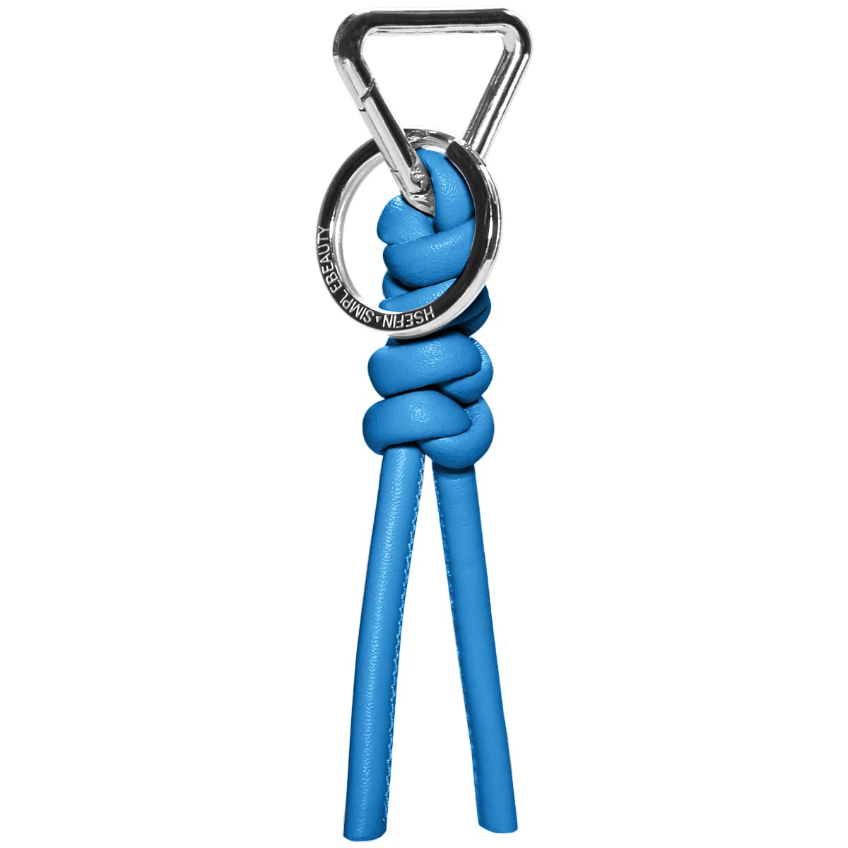 HSEFIN Leather Key Chain Car Universal Unisex Key Chain with Removable Triangle Open Key Ring (blue)